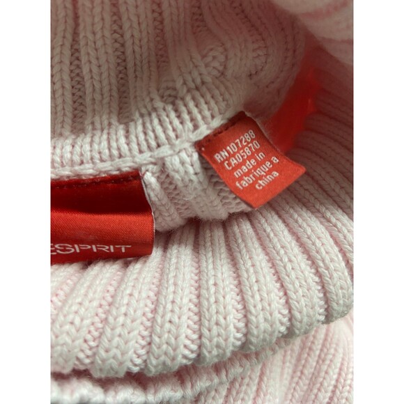 Vintage ESPRIT XS Red Cable Knit Long Sleeve Turtleneck Sweater Retro Romantic - Picture 4 of 9
